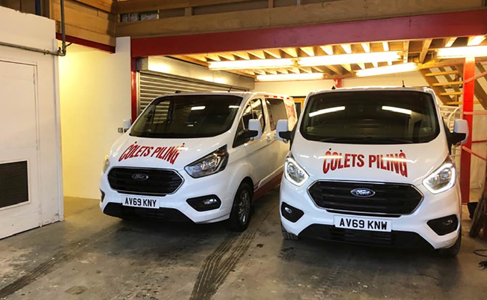 Ford Transit Customs arrive for Colets Piling to add to the fleet